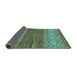 Sideview of Abstract Turquoise Modern Rug, abs2884turq