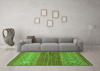 Machine Washable Abstract Green Modern Rug, wshabs2884grn