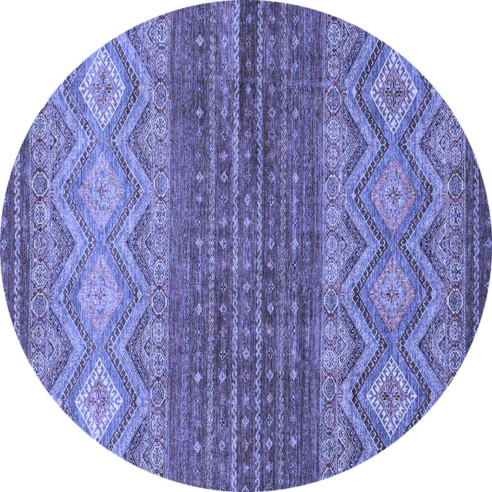 Round Abstract Blue Modern Rug, abs2884blu