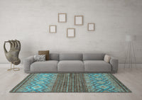 Machine Washable Abstract Light Blue Modern Rug, wshabs2884lblu