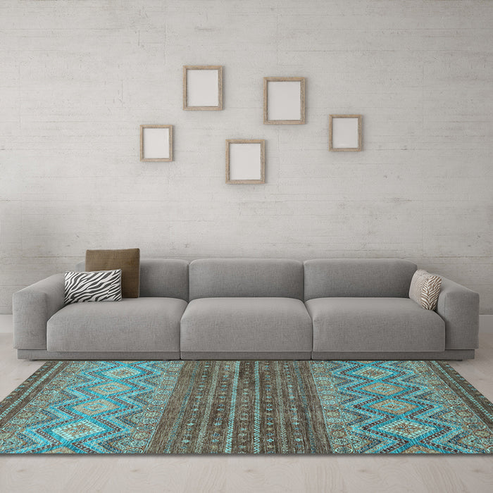 Machine Washable Abstract Light Blue Modern Rug in a Living Room, wshabs2884lblu
