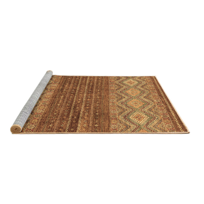 Sideview of Machine Washable Abstract Brown Modern Rug, wshabs2884brn
