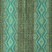 Square Abstract Turquoise Modern Rug, abs2884turq