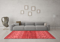 Machine Washable Abstract Red Modern Rug, wshabs2884red