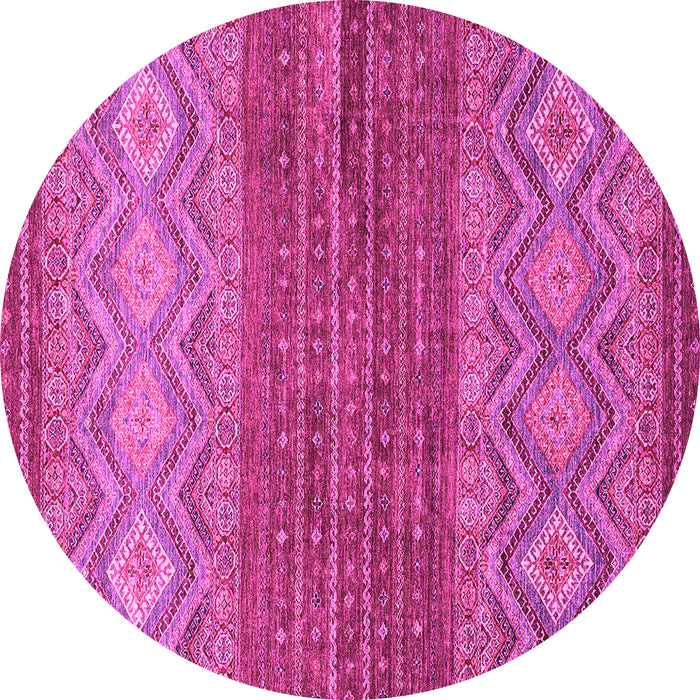 Round Machine Washable Abstract Pink Modern Rug, wshabs2884pnk