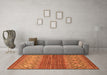 Machine Washable Abstract Orange Modern Area Rugs in a Living Room, wshabs2884org