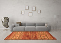 Machine Washable Abstract Orange Modern Rug, wshabs2884org