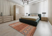 Abstract Light Copper Gold Modern Rug in a Bedroom, abs2884