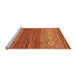 Sideview of Machine Washable Abstract Orange Modern Area Rugs, wshabs2884org