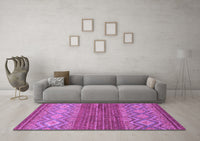 Machine Washable Abstract Purple Modern Rug, wshabs2884pur