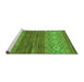 Sideview of Machine Washable Abstract Green Modern Area Rugs, wshabs2884grn