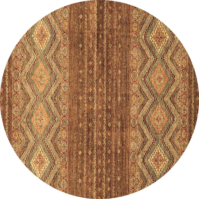 Round Machine Washable Abstract Brown Modern Rug, wshabs2884brn
