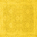 Square Machine Washable Oriental Yellow Traditional Rug, wshabs2885yw