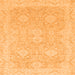 Square Machine Washable Oriental Orange Traditional Area Rugs, wshabs2885org