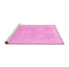 Sideview of Machine Washable Oriental Pink Traditional Rug, wshabs2885pnk