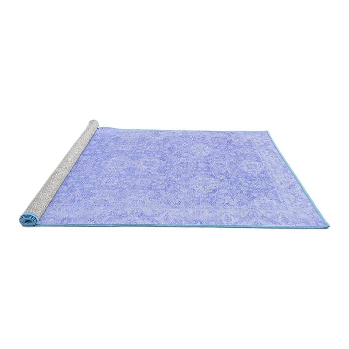 Sideview of Machine Washable Oriental Blue Traditional Rug, wshabs2885blu