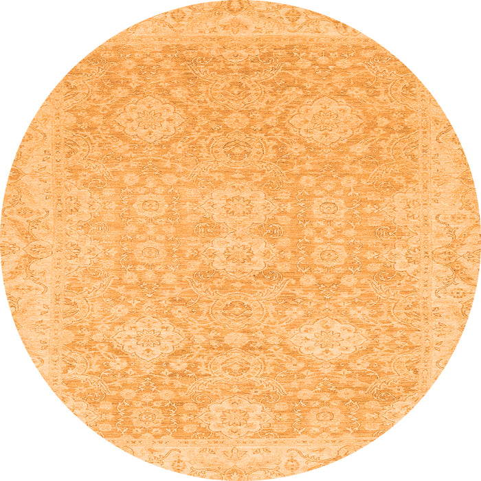 Round Oriental Orange Traditional Rug, abs2885org
