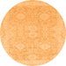 Round Oriental Orange Traditional Rug, abs2885org