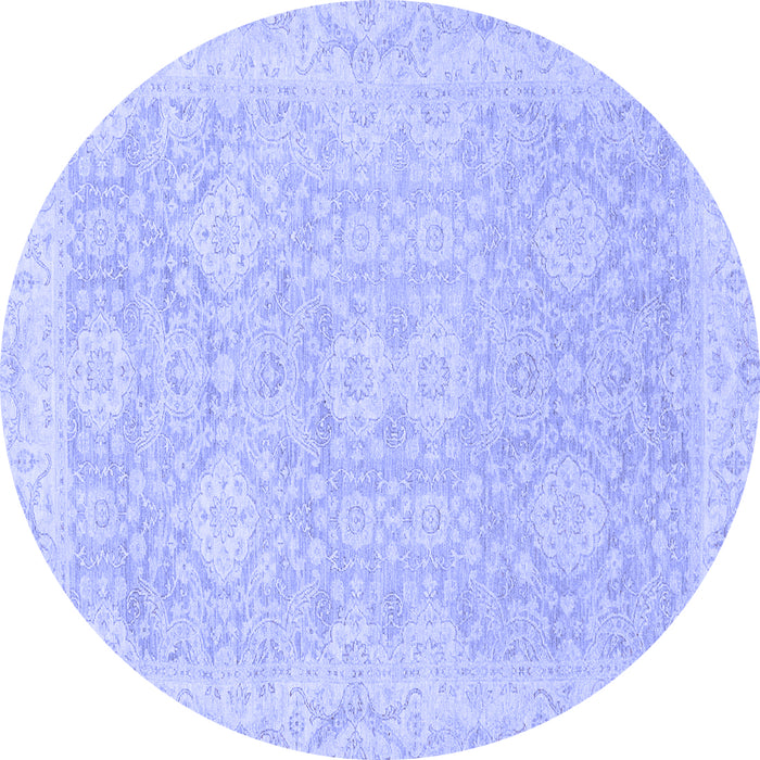 Round Oriental Blue Traditional Rug, abs2885blu