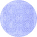 Round Oriental Blue Traditional Rug, abs2885blu