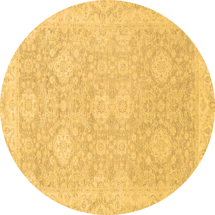 Round Machine Washable Oriental Brown Traditional Rug, wshabs2885brn