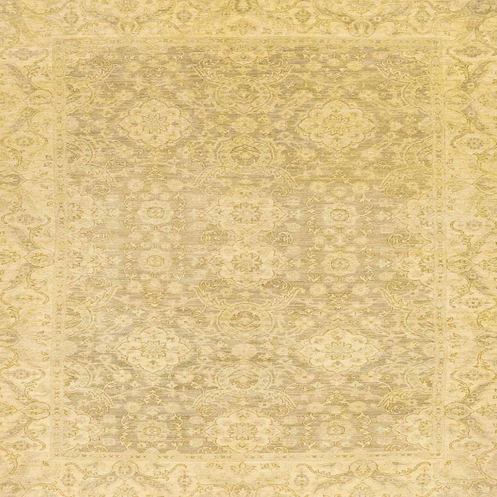 Square Abstract Chrome Gold Yellow Oriental Rug, abs2885