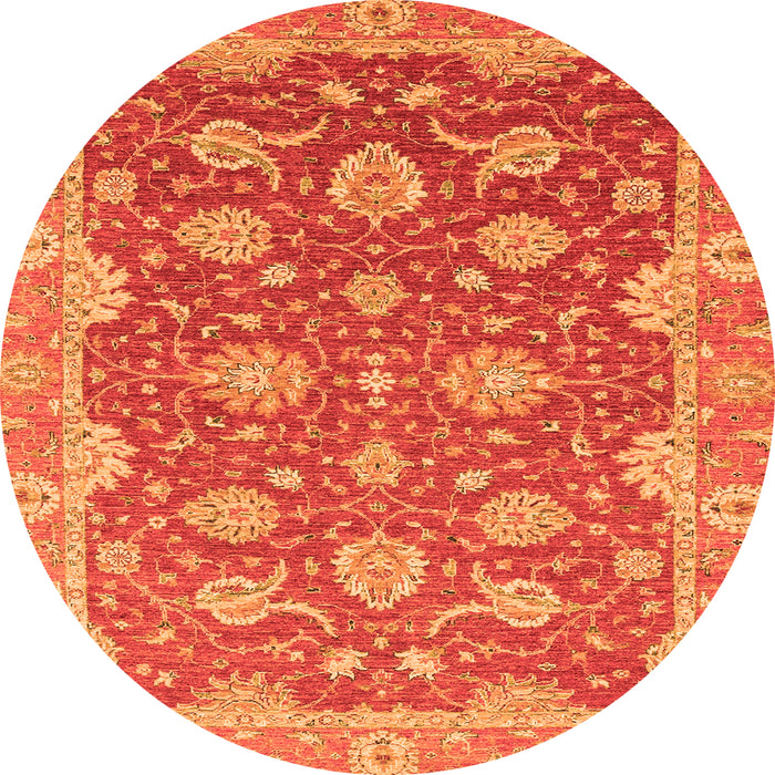 Round Oriental Orange Traditional Rug, abs2886org