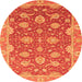 Round Oriental Orange Traditional Rug, abs2886org