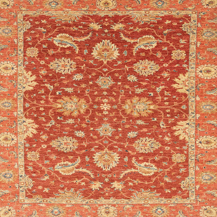 Square Machine Washable Abstract Orange Rug, wshabs2886