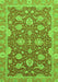 Machine Washable Oriental Green Traditional Area Rugs, wshabs2886grn