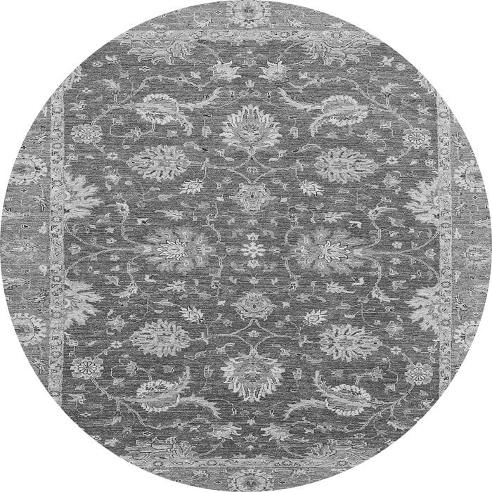 Round Oriental Gray Traditional Rug, abs2886gry