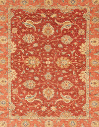 Machine Washable Abstract Orange Rug, wshabs2886