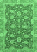 Machine Washable Oriental Emerald Green Traditional Area Rugs, wshabs2886emgrn