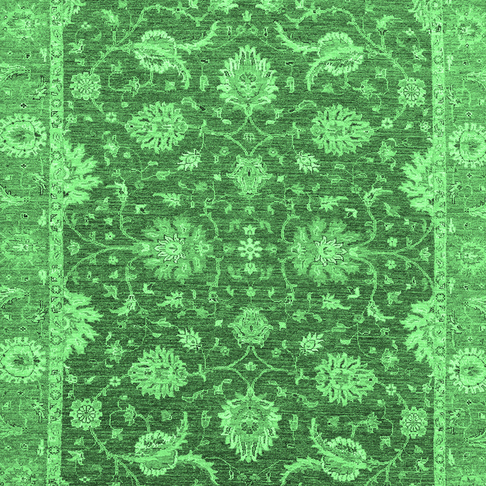 Machine Washable Oriental Emerald Green Traditional Area Rugs, wshabs2886emgrn