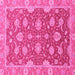 Square Machine Washable Oriental Pink Traditional Rug, wshabs2886pnk