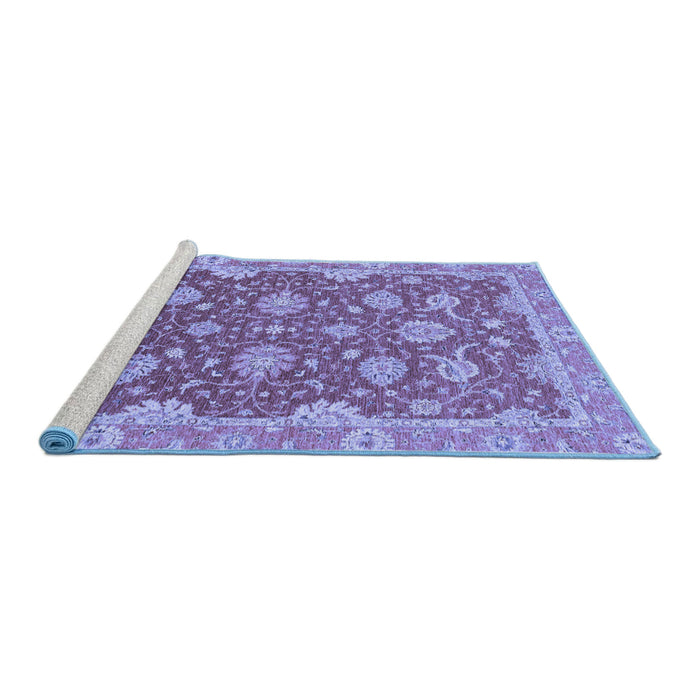 Sideview of Machine Washable Oriental Blue Traditional Rug, wshabs2886blu