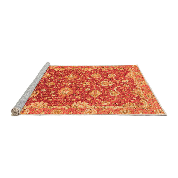 Sideview of Machine Washable Oriental Orange Traditional Area Rugs, wshabs2886org