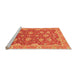 Sideview of Machine Washable Oriental Orange Traditional Area Rugs, wshabs2886org