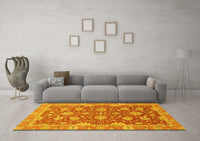 Machine Washable Oriental Yellow Traditional Rug, wshabs2886yw