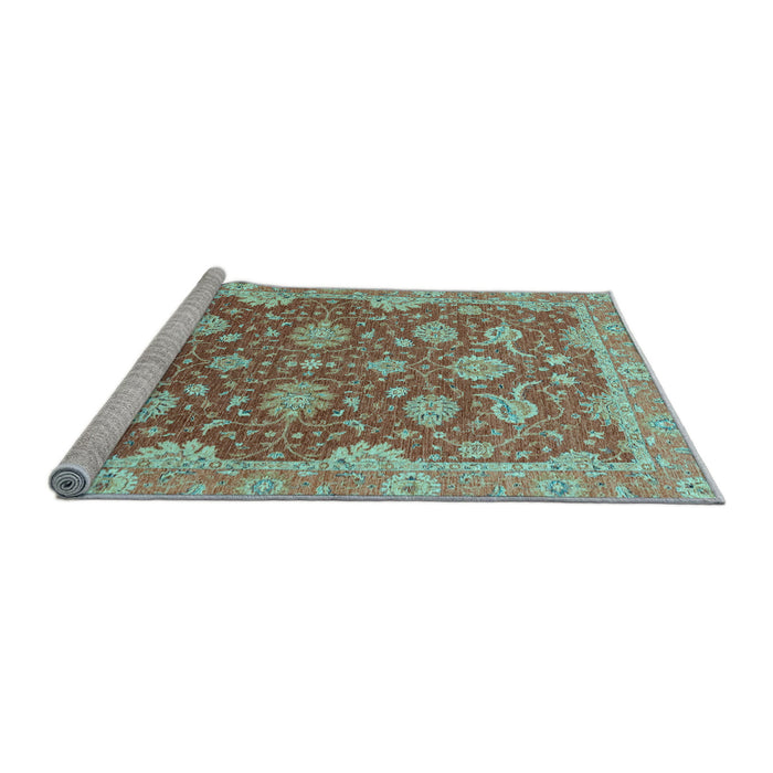 Sideview of Machine Washable Oriental Light Blue Traditional Rug, wshabs2886lblu