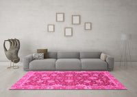 Machine Washable Oriental Pink Traditional Rug, wshabs2886pnk