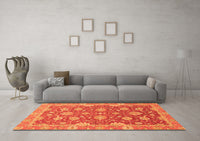 Machine Washable Oriental Orange Traditional Rug, wshabs2886org