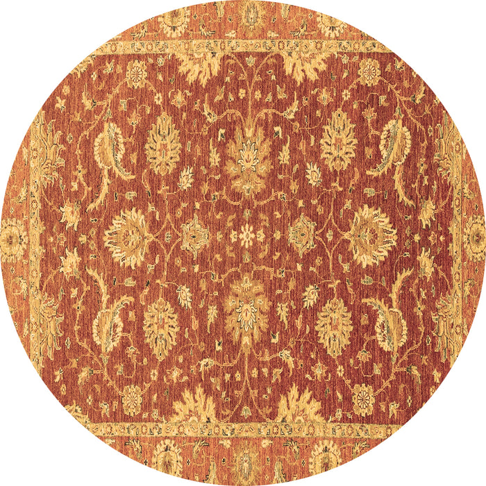 Round Oriental Brown Traditional Rug, abs2886brn