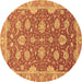 Round Oriental Brown Traditional Rug, abs2886brn