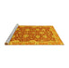 Sideview of Machine Washable Oriental Yellow Traditional Rug, wshabs2886yw