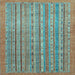 Square Abstract Light Blue Modern Rug, abs2887lblu