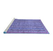 Sideview of Machine Washable Abstract Blue Modern Rug, wshabs2887blu