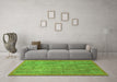 Machine Washable Abstract Green Modern Area Rugs in a Living Room,, wshabs2887grn