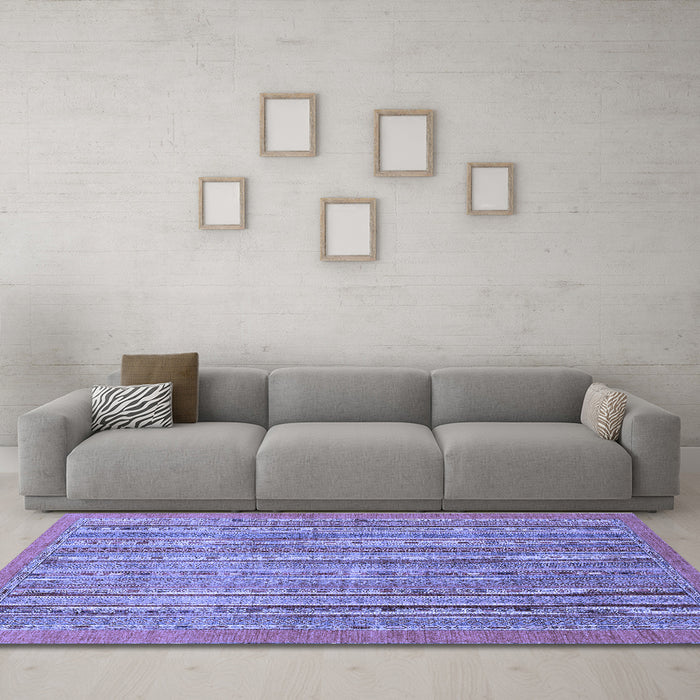 Machine Washable Abstract Blue Modern Rug in a Living Room, wshabs2887blu
