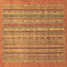 Square Machine Washable Abstract Brown Modern Rug, wshabs2887brn